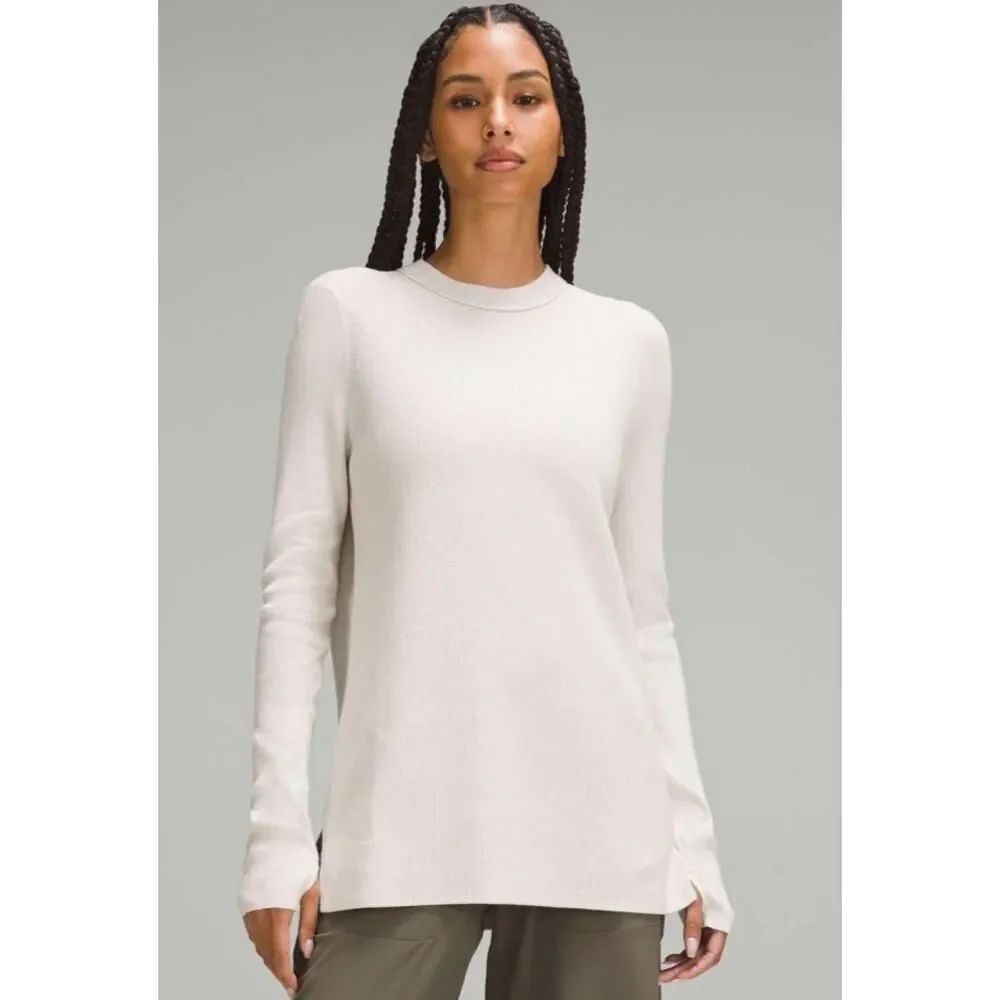 NWT Lululemon Take It All In Cotton-Blend Sweater White Opal Women's Sz. S